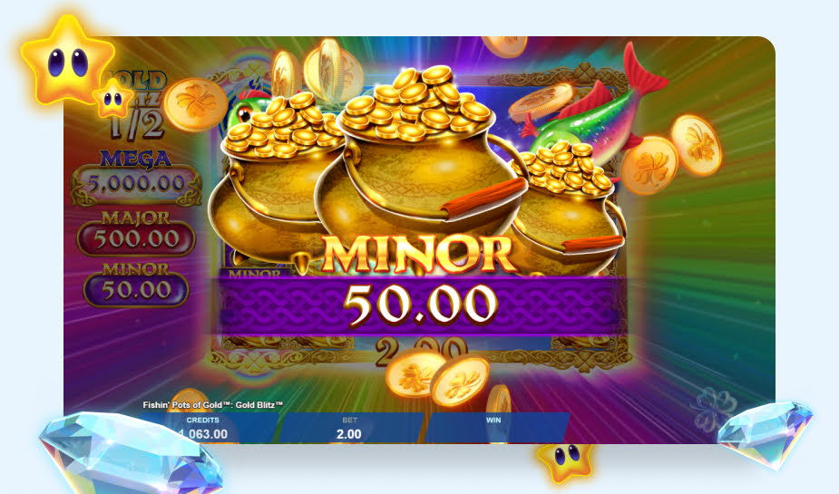 Fishin Pots of Gold Gold Blitz Speelveld - Gold Blitz Win