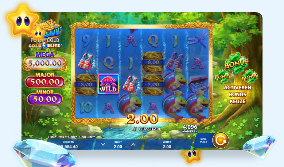 Fishin Pots of Gold Gold Blitz Speelveld - Wild