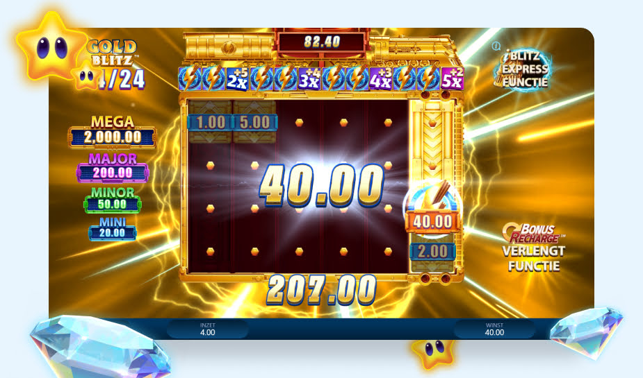 Gold Blitz Express speelveld - Bonus spel