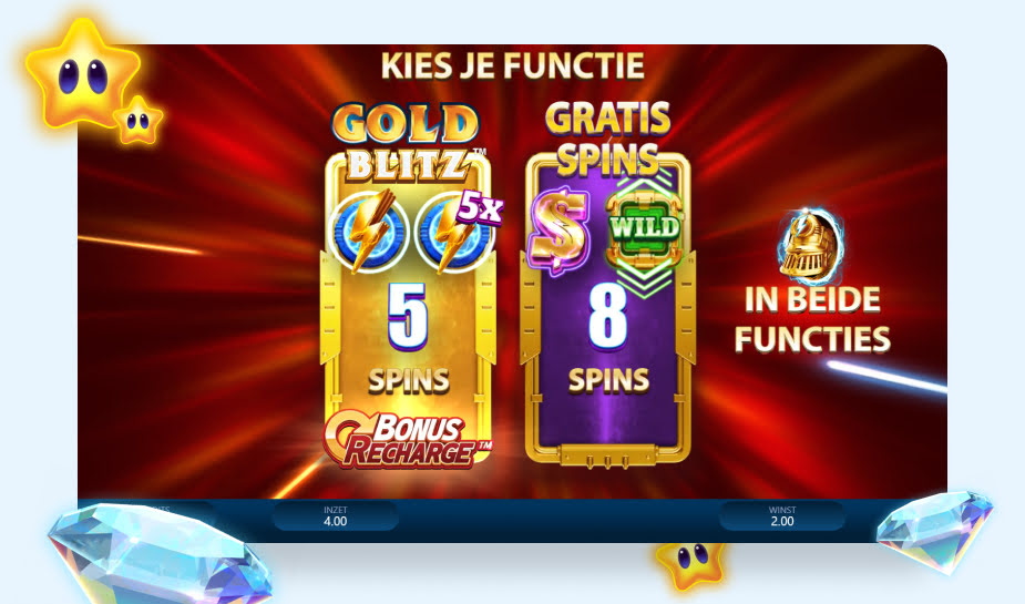 Gold Blitz Express speelveld - Bonusspel kiezen