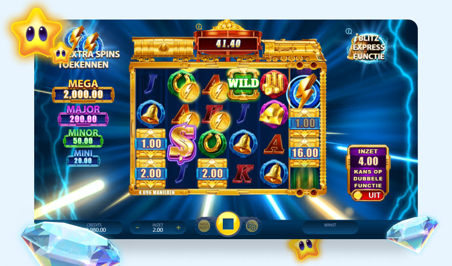 Gold Blitz Express speelveld - Kleine bliksems