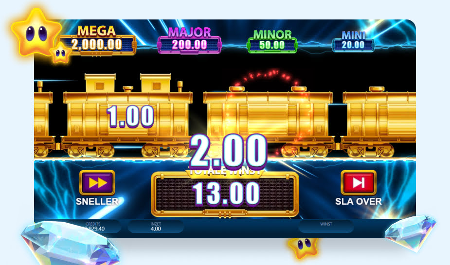 Gold Blitz Express speelveld - Trein incasseren