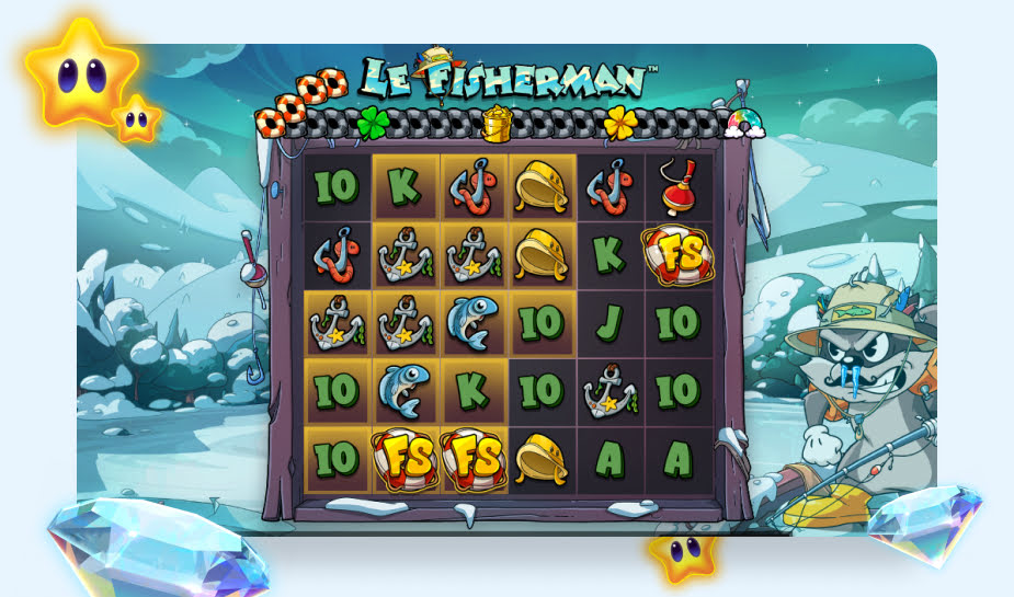 Le Fisherman speelveld - On the Ice bonusspel