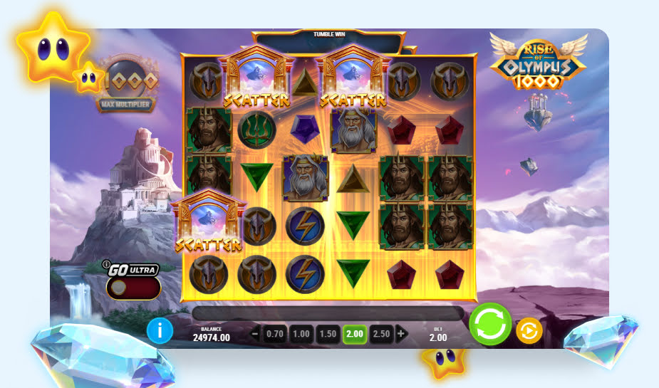 Rise of Olympus 1000 speelveld - Scatters