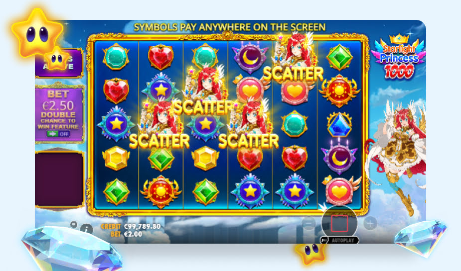 Starlight Princess 1000 Speelveld - Scatters