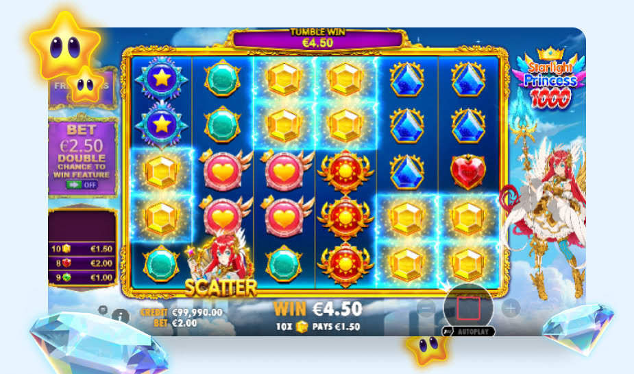 Starlight Princess 1000 Speelveld - Tumble win