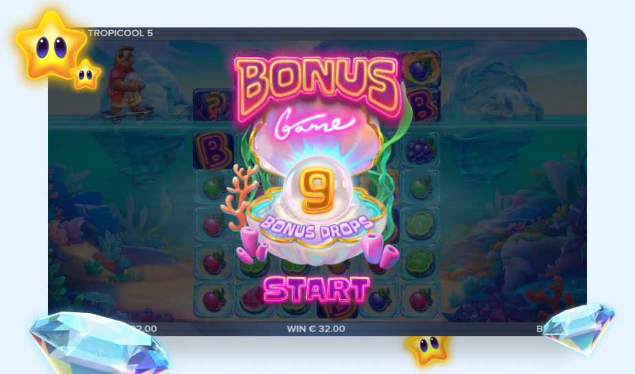 Tropicool 5 speelveld - 9 free spins