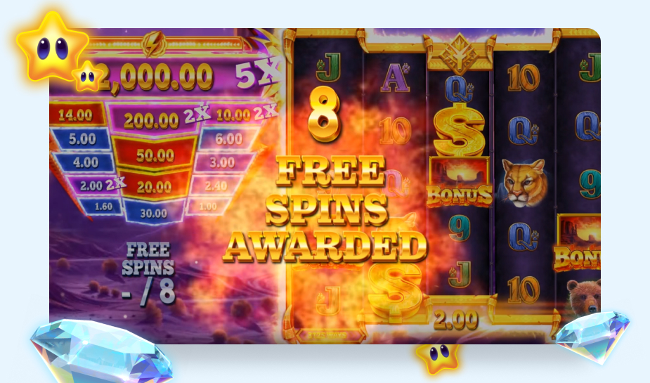 Wolf Blaze Gold Blitz Fortune Power speelveld - Free Spins