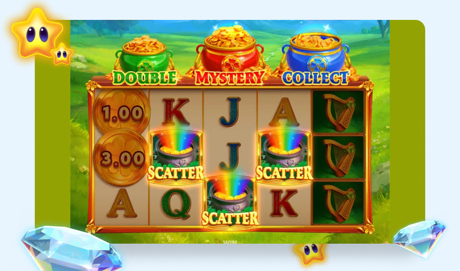 3 Pots Riches: Hold and Win Speelveld - Regenbogen