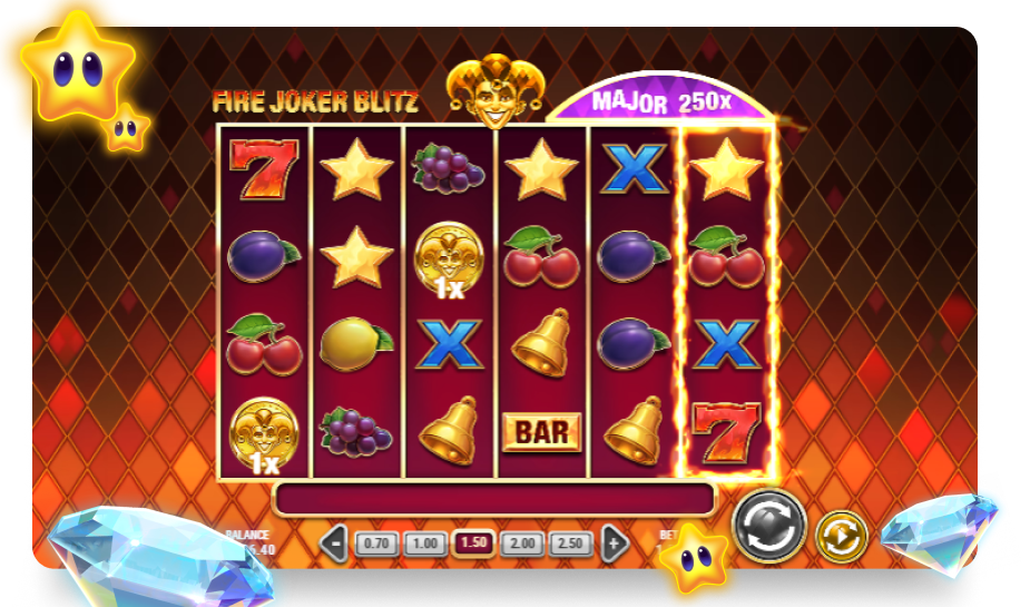 het speelveld van fire joker blitz