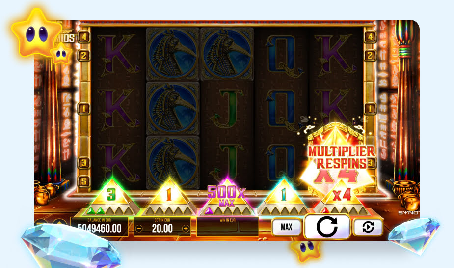 Age of Pyramids speelveld Multiplier respins