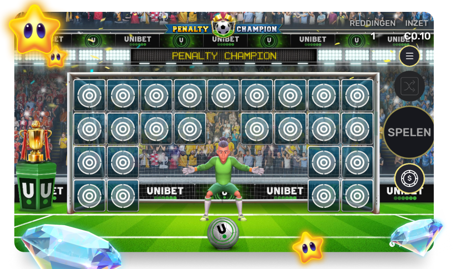 speelveld van het spel penalty champion logo