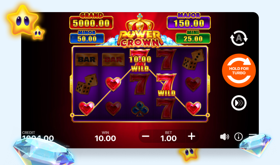 Power Crown: Hold and Win speelveld - Wild win