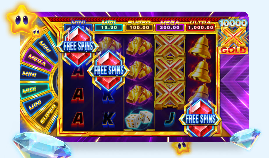 10000x Gold Speelveld - 3x free spins