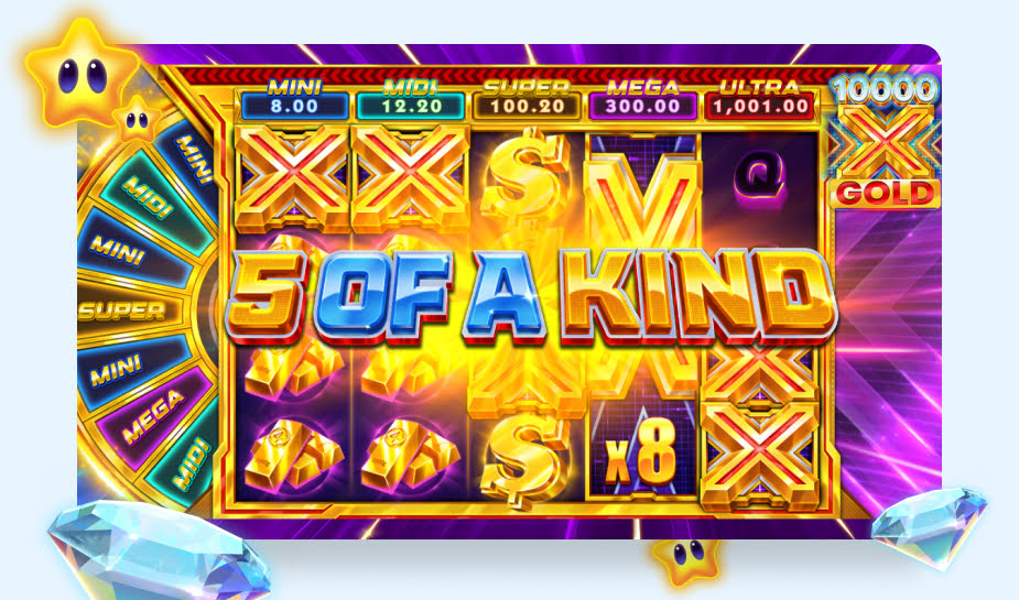 10000x Gold Speelveld - 5 of a kind