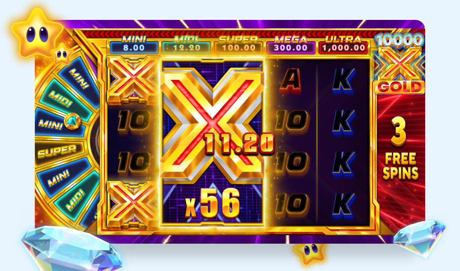 10000x Gold Speelveld - Free spins ronde