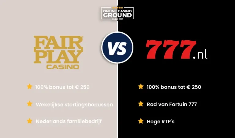 Casino vergelijken Fair Play Casino versus Casino777
