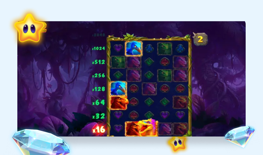 Bij Raptor Doublemax 2 breiden de rollen in de bonusronde uit.