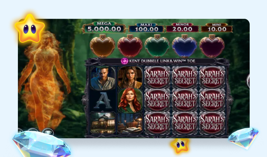 Sarah's Secret functies en jackpots.