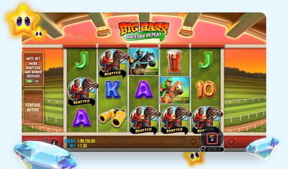 Big Bass Raceday Repeat Speelveld - Scatters