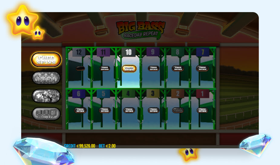 Big Bass Raceday Repeat Speelveld - veld kiezen