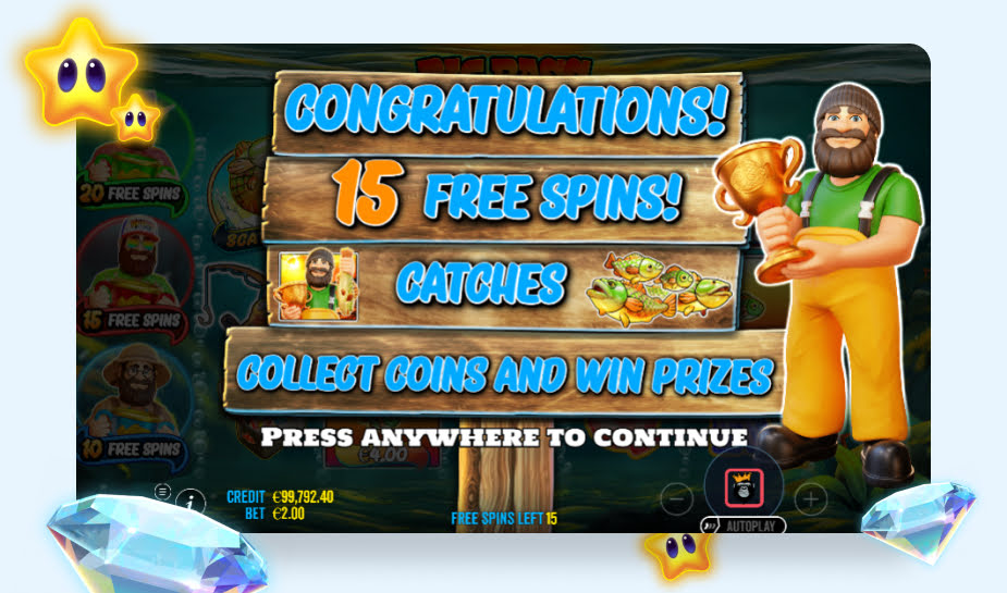 Big Bass Trophy Catch Speelveld - 15 free spins