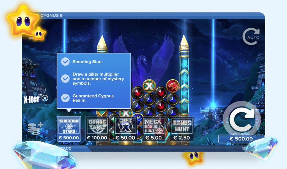 Cygnus 6 speelveld - X-iter functie