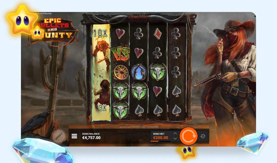 Epic Bullets and Bounty Speelveld - vs symbool