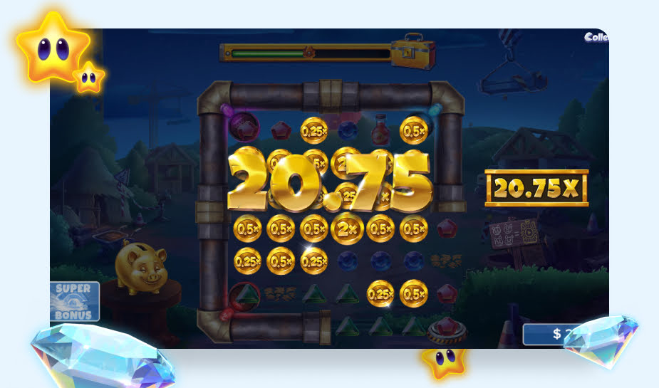 Huff N’ Puff CollectR Speelveld - Bonusronde winst