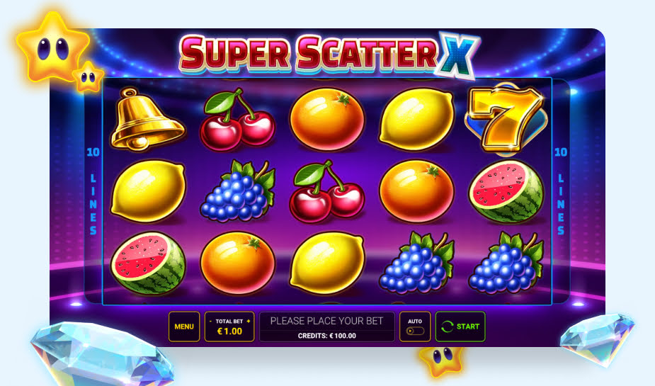 Super Scatter X speelveld - Gameplay