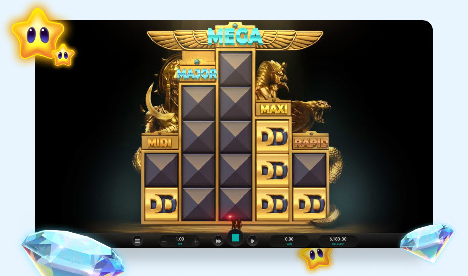 Temple Tumble 2 Dream Drop speelveld - Jackpot