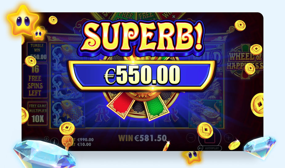 Wheel of Happiness speelveld - Superb win