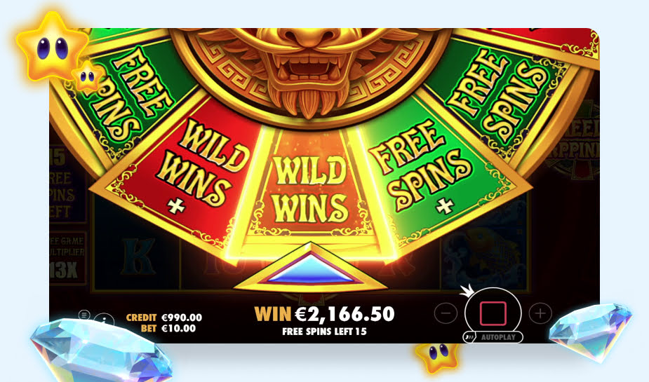 Wheel of Happiness speelveld - Wild wins wheel