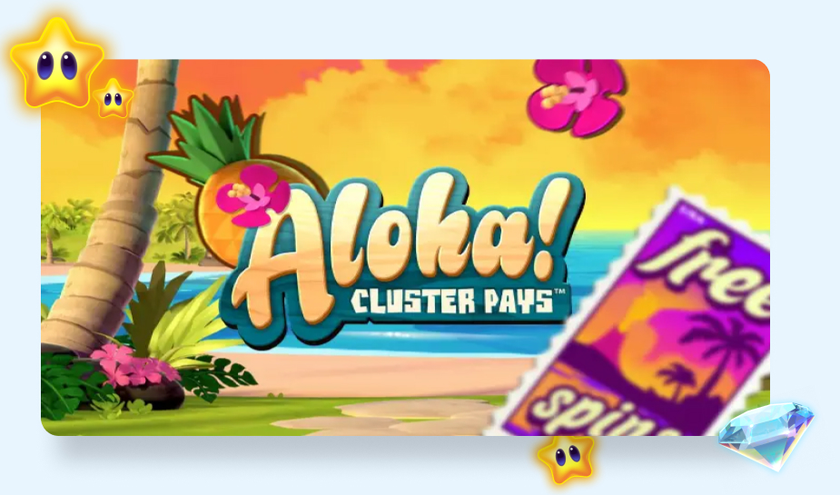 Aloha! Cluster Pays spellogo