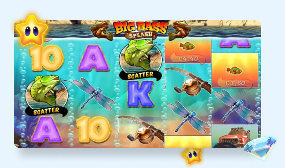 Big Bass Splash Scatters Near Miss effect