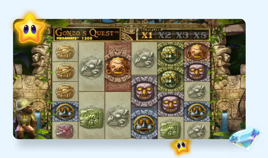 Gonzo's Quest Megaways speelveld