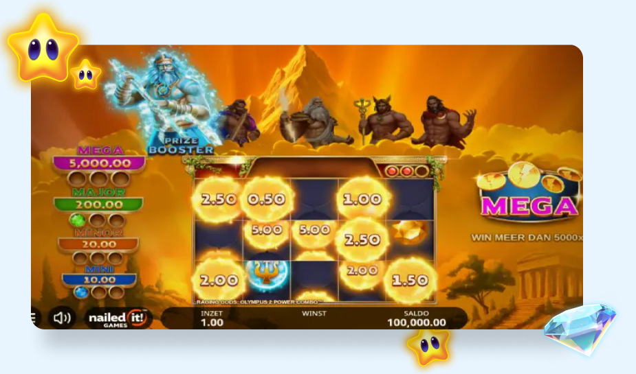 Raging Gods Olympus 2 Power Combo bonusfunctie.