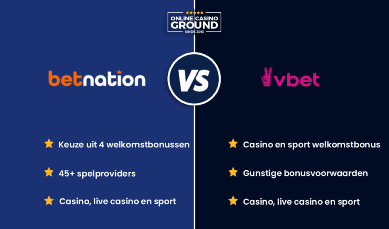 vergelijking van de online casino's Vbet en Betnation