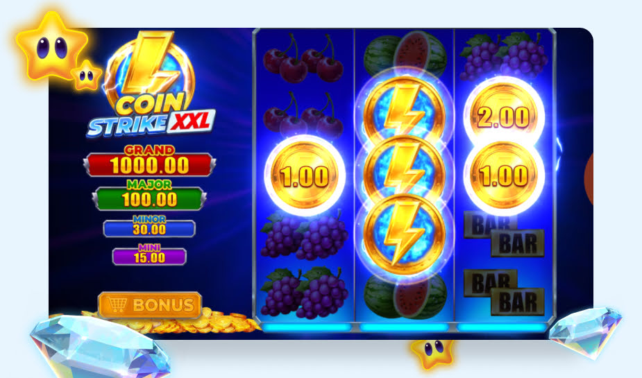 Coin Strike XXL Hold and Win Speelveld - Bonus gedraaid