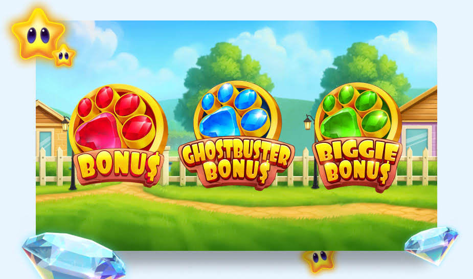 The Big Dog House speelveld - bonus symbolen