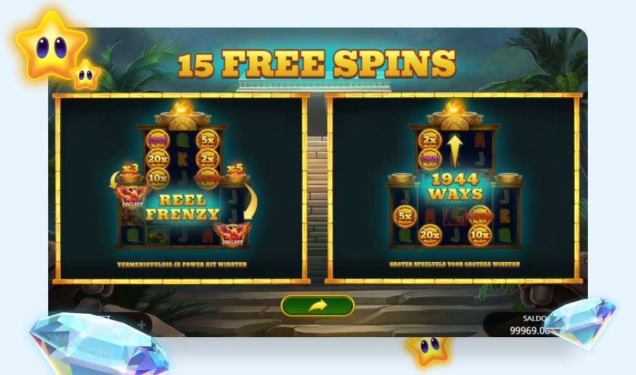 Forbidden Temple Power Hit Speelveld - 15 free spins