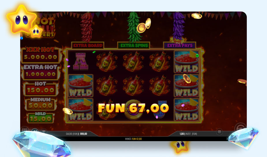 3 Hot Chilli Peppers Extra speelveld Win
