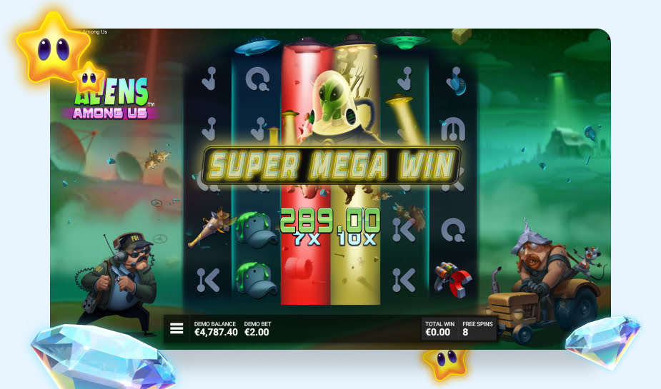 Aliens Among Us speelveld - Super mega win