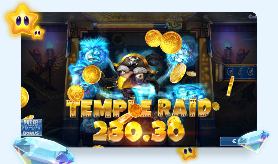 Pirots 5 Speelveld - Temple Raid win
