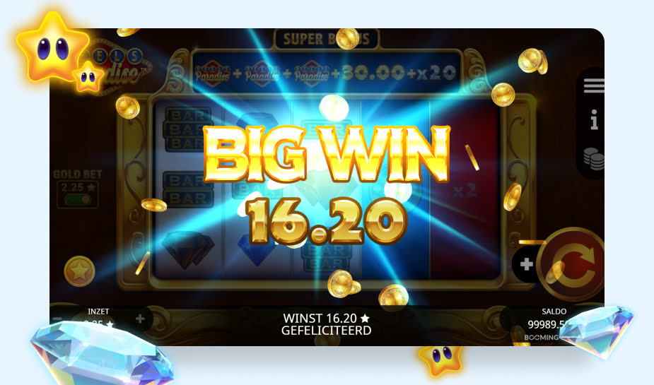 Reels Paradise speelveld - Big Win