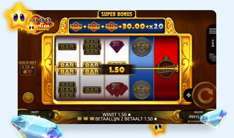 Reels Paradise speelveld - Bonus gedraaid