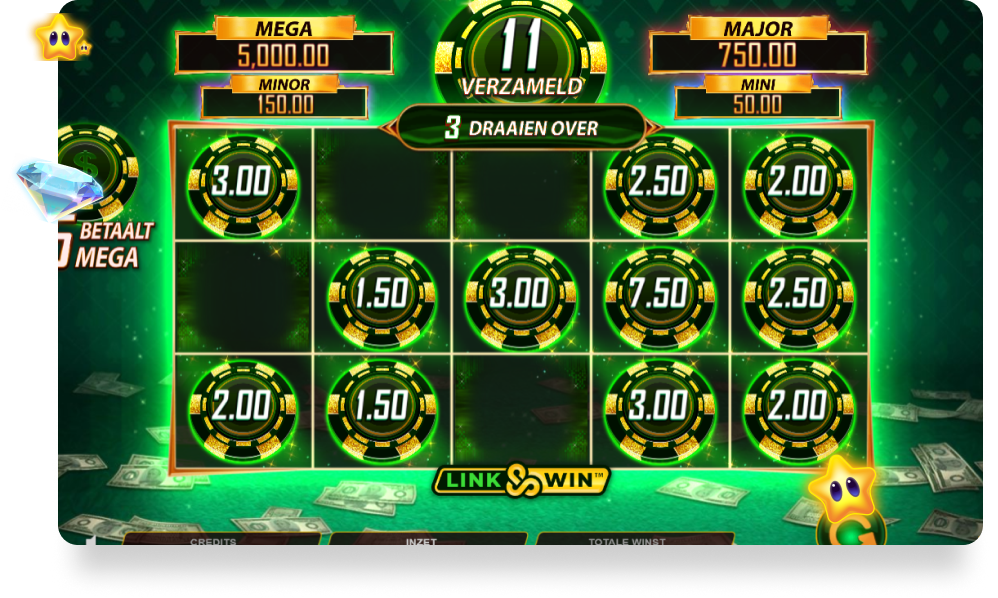 het speelveld van hyper gold link and win bonus
