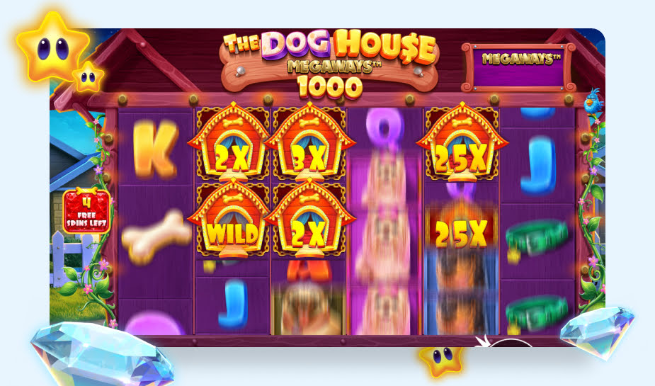 The Dog House Megaways 1000 - Speelveld Sticky Wilds
