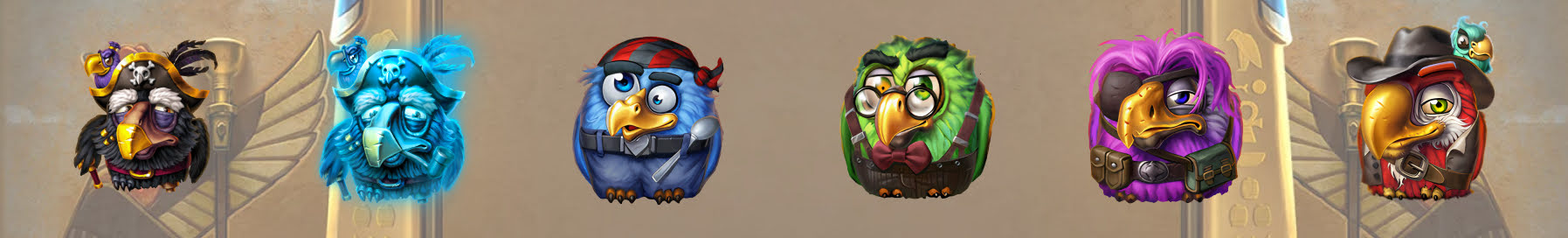 Verschillende vogels in Pirots 5