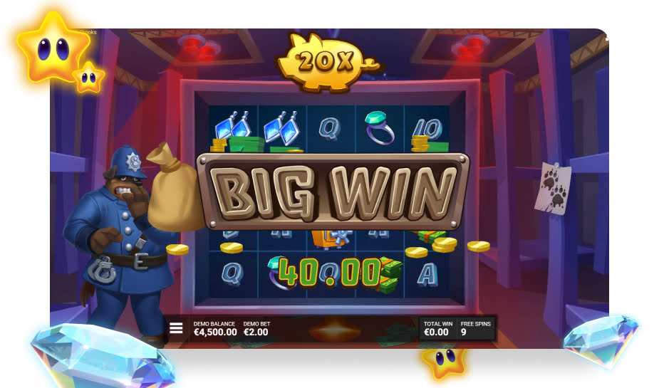 Cash Crooks speelveld - Big Win